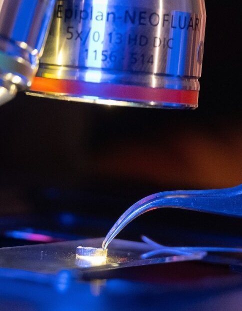 Probe einer metallorganischen Gerüstverbindung (MOF) in Glasform.