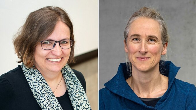 Portraits of Prof. Dr Christiane Kuller (University of Erfurt) and Prof. Dr Kim Siebenhüner (University of Jena).