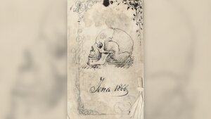 Diese Darstellung eines menschlichen Schädels fertigte Nikolai Miklucho-Maclay als Illustration zur Vorlesungsmitschrift bei Carl Gegenbaur an.